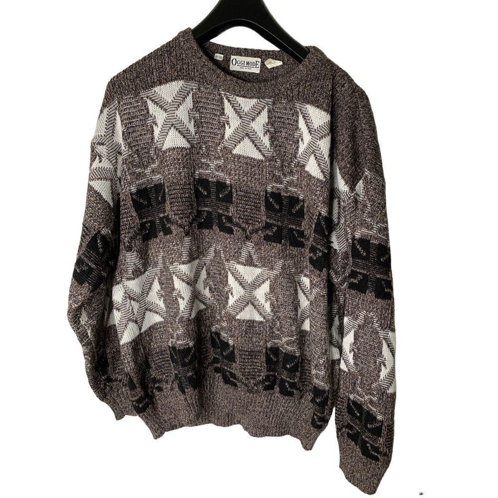Vintage Oggie Mode Italy sweater crew neck pullover wool blend men's size XL 54